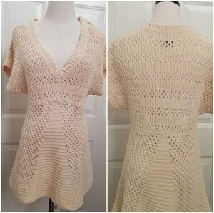 Calvin Klein Cream Knitted Top,  100% Cotton size L